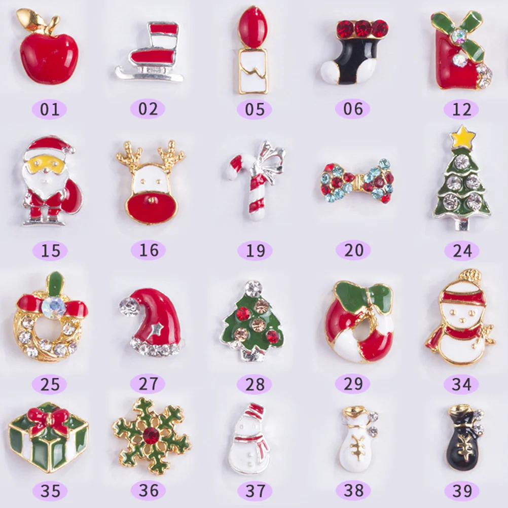 

20 шт., наклейки для дизайна ногтей, рождественская тема, клейкие наклейки премиум-класса для праздничной вечеринки, женский дизайн маникюра, различные узоры