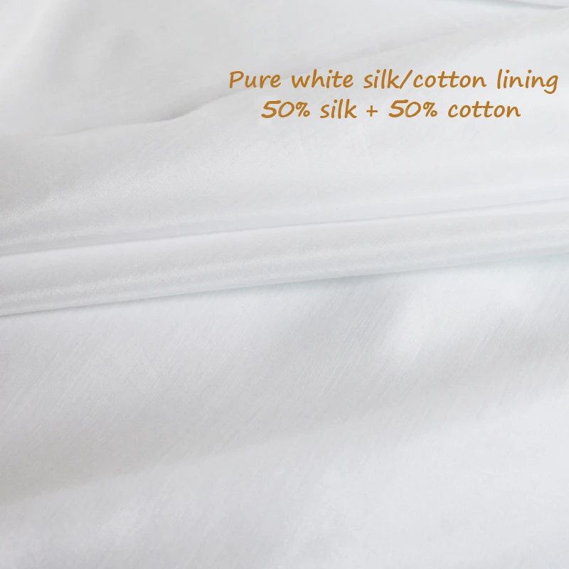 100cm*140cm Natural silk/cotton fabric off white silk material for dress lining