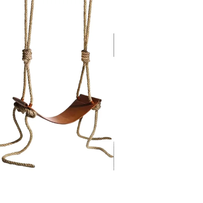 A-like custom indoor swing cowhide surface, home use, children and adults hanging chair basket balcony, homestay decoration cour