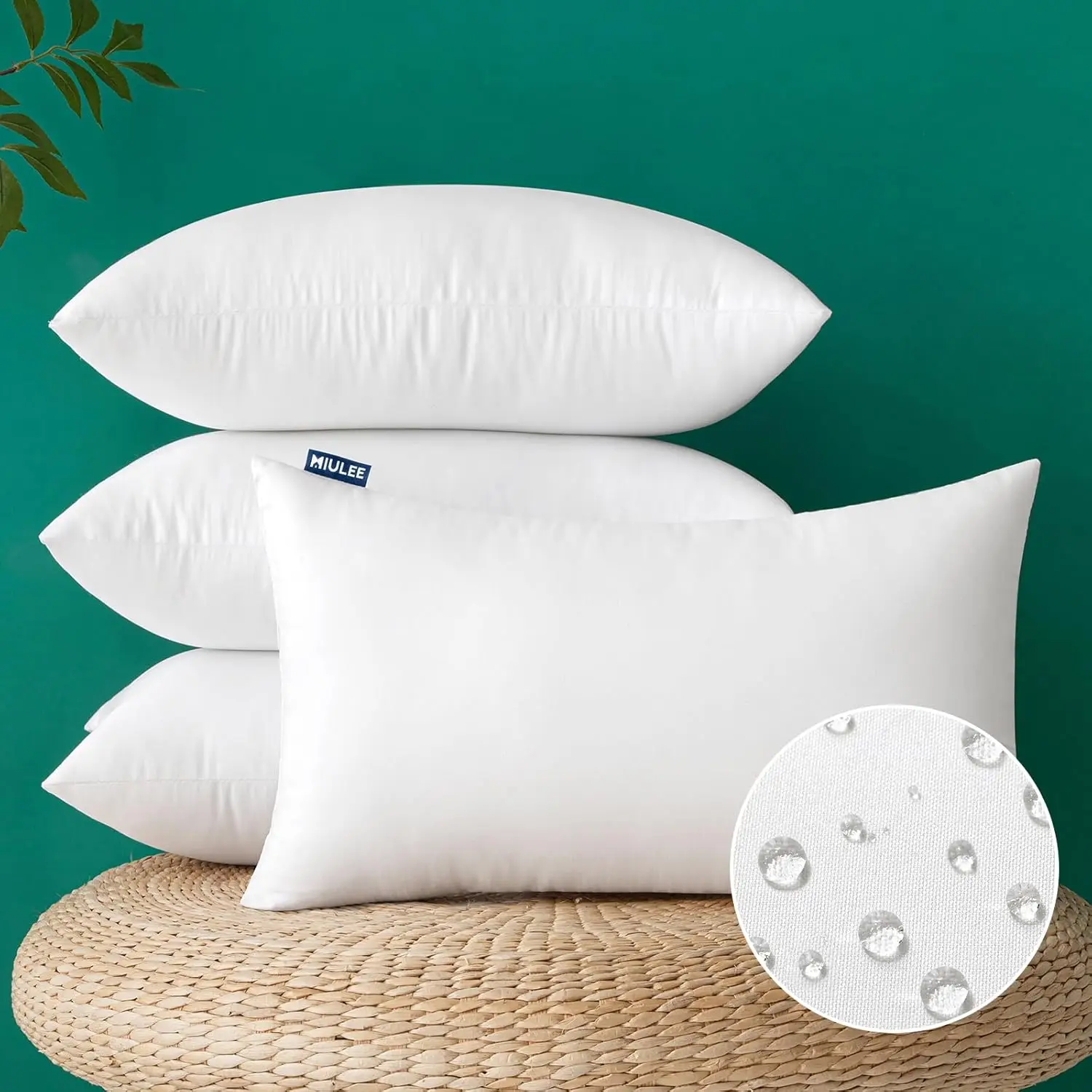 

Pack of 4 12x20 Inch Outdoor Pillow Inserts Waterproof Decorative Throw Pillow Insert, Rectangle Lumbar Garden Pillow Form for P