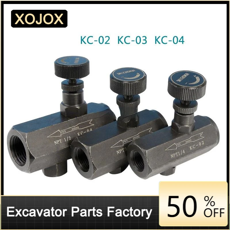 XOJOX valve 2 points 3 points 4 points flow control valve regulating valve KC-02/KC-03/04/06 Excavator accessories