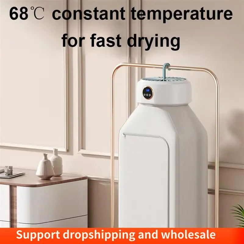 AA86 Clothes Dryer With Heater Fan, Travel Garment Drying Hanger Laundry Air Dehydrator With Timing Function US Plug
