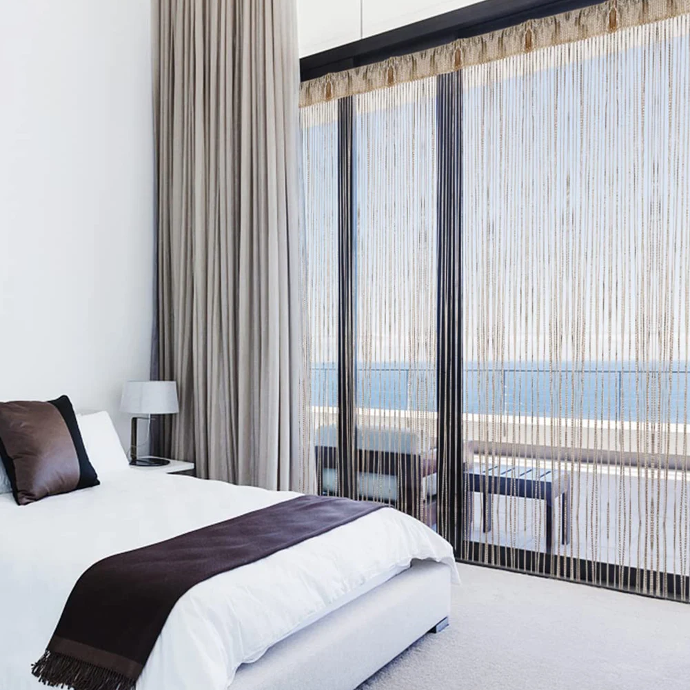 100 سنتيمتر X 200 سنتيمتر الزخرفية الباب سلسلة الستار معلقة نافذة لوحة الحائط هامش نافذة غرفة أعمى مقسم مقسم الباب ديكور المنزل #5