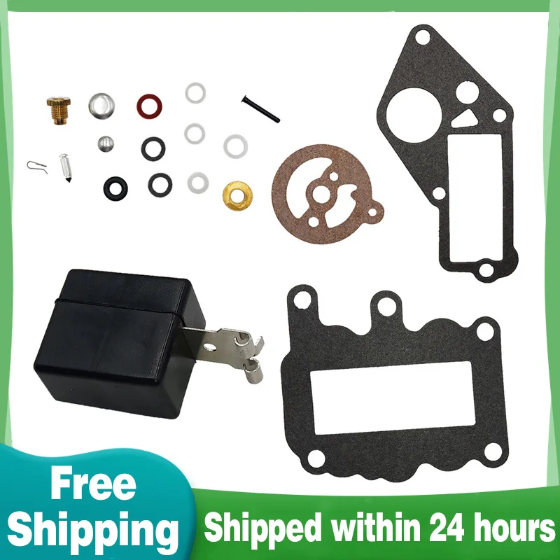 

765630 New Carb rebuild Kit with Float & Gaskets For Johnson Evinrude Outboard 9.5 1/2 HP 1964-1973 BRP/OMC Carburetor 382048