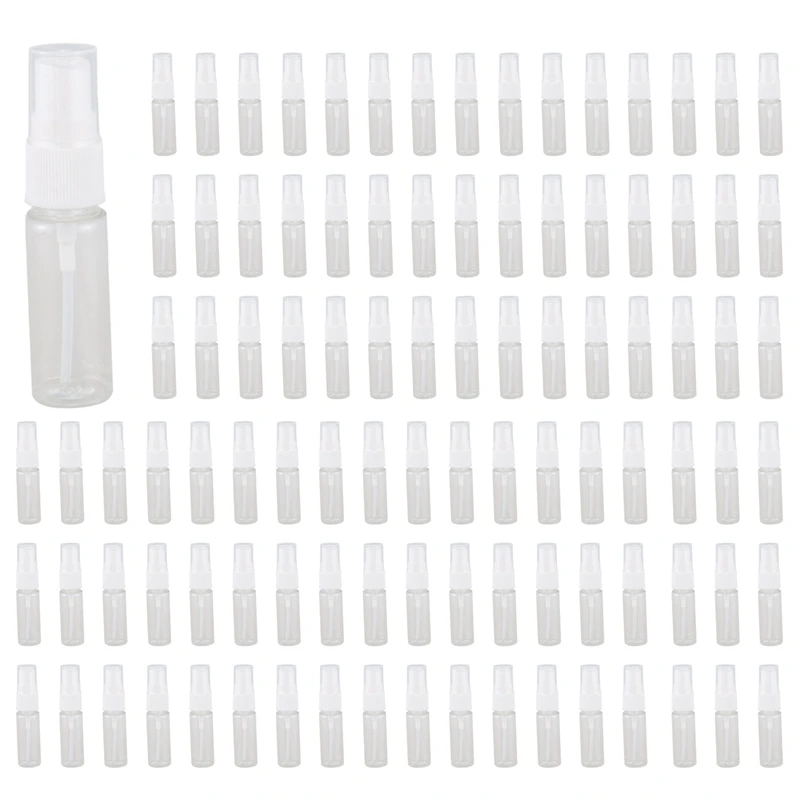 2025-300-Pack Empty Clear Plastic Fine Mist Spray Bottles With Microfiber Cleaning Cloth, 20Ml Refillable Container
