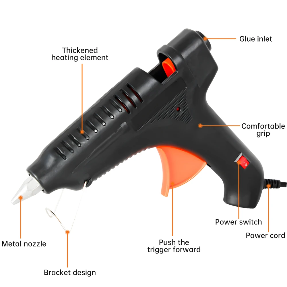 Pistola de pegamento electrotérmico de litio para el hogar, herramienta de reparación eléctrica con barras de pegamento, pistolas industriales, temperatura de calor, 100/150W