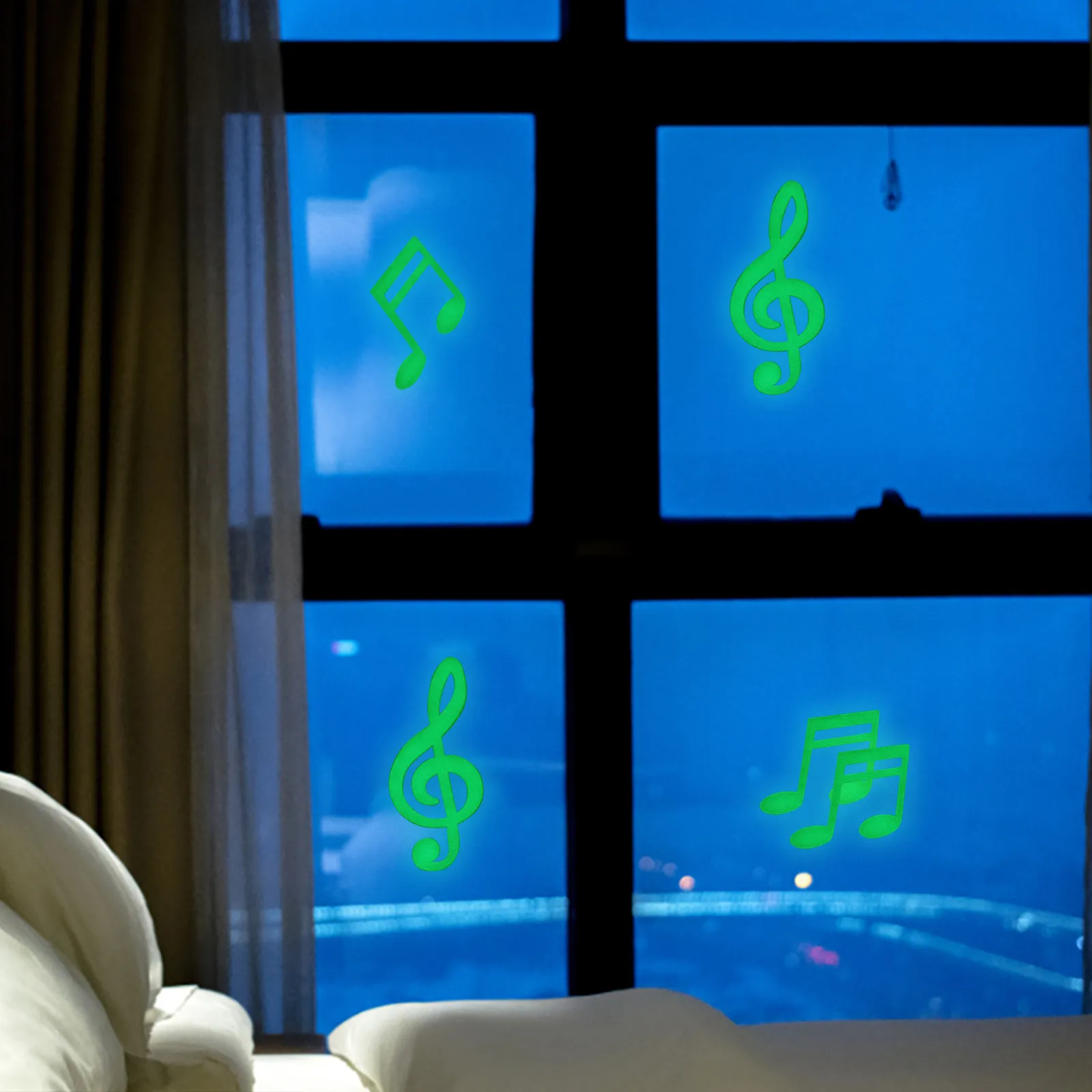 

1Set Luminous Music Note Wall Decals Glow in Dark Waterproof Plastic Wall Stickers Creative Decorative Decals Kids Room