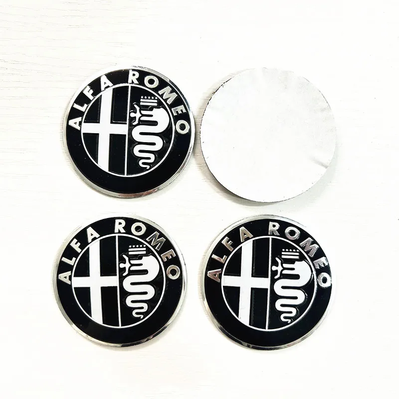 4pcs 65mm 56mm 60mm For Alfa Romeo 147 156 159 Car emblem Wheel hub Center Cap Badge covers sticker Decals Styling accessories view 6