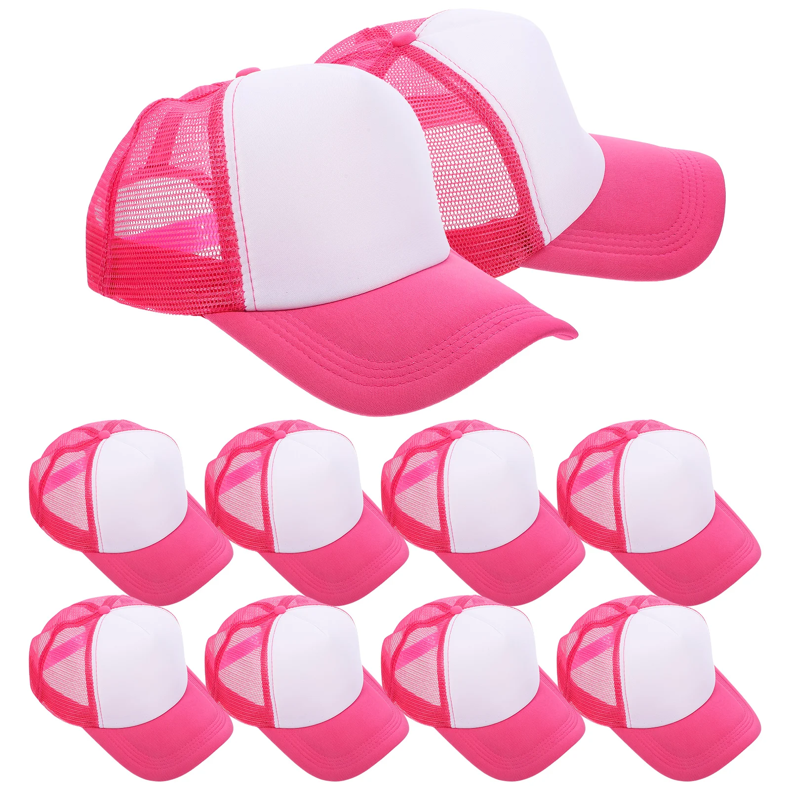 

10pcs Blank Mesh Baseball Caps Sublimation DIY Hats Heat Transfer Cap Blank Baseball Caps Polyester Trucker Hat