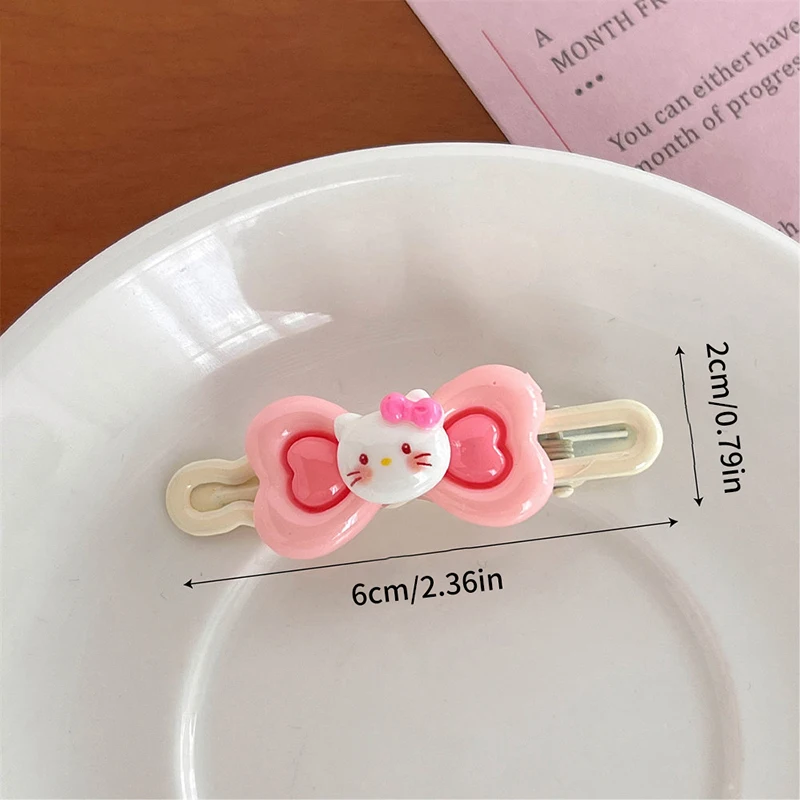 1PCS Sanrio Anime Hello Kitty Haarspeld Meisje Pony Kant Haar Clips Ornamenten Cartoon Hoofdtooi Zachte Leuke Ontwerp Haaraccessoires