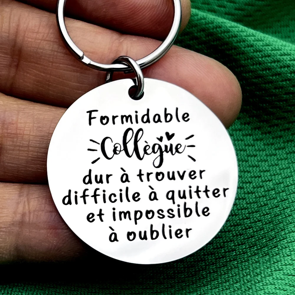 French Coworker Gifts Keychain for Birthday Christmas Stocking Stuffer Appreciation Gift