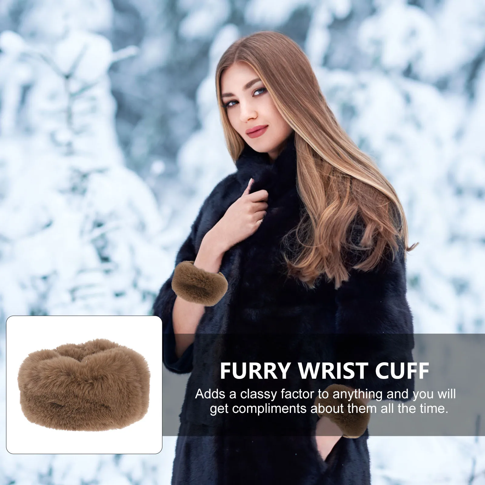

1Pair Women Winter Faux Hairy Cuff Warmers Short Sleeves Wristband Bracelets Warm Outdoor Accessories Arm Warmers