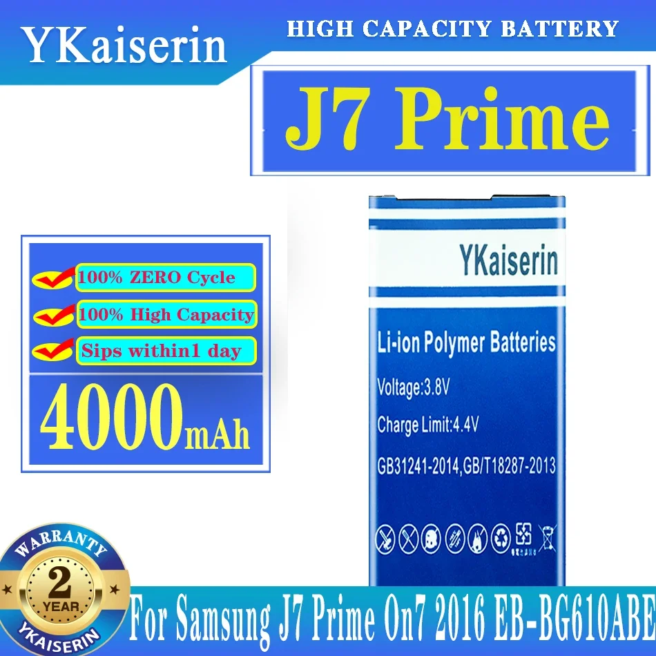 YKaiserin EB-BG610ABE 4000mah  Replacement Battery For Samsung Galaxy J7 Prime On7 2016 G610 G615 G6100 J7 Prime 2 J7 Max