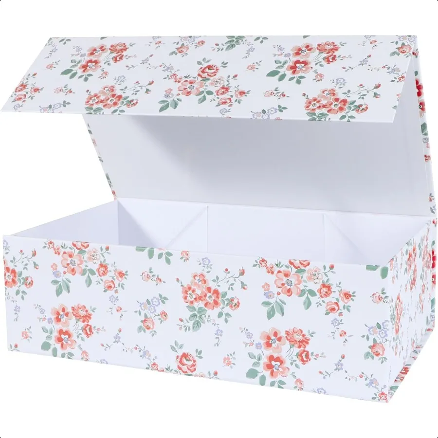 

Floral Gift Box with Magnetic Lids 13.8x8.3x4.4 in Large Bridesmaid Proposal Boxes Rec Wedding Decorative Storage Box 1 Pack
