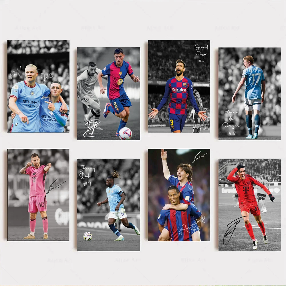 Football Star Messi Neymar Football Player Poster Canvas Painting Modern Living Room Mural Football Player Mural Room Decoration