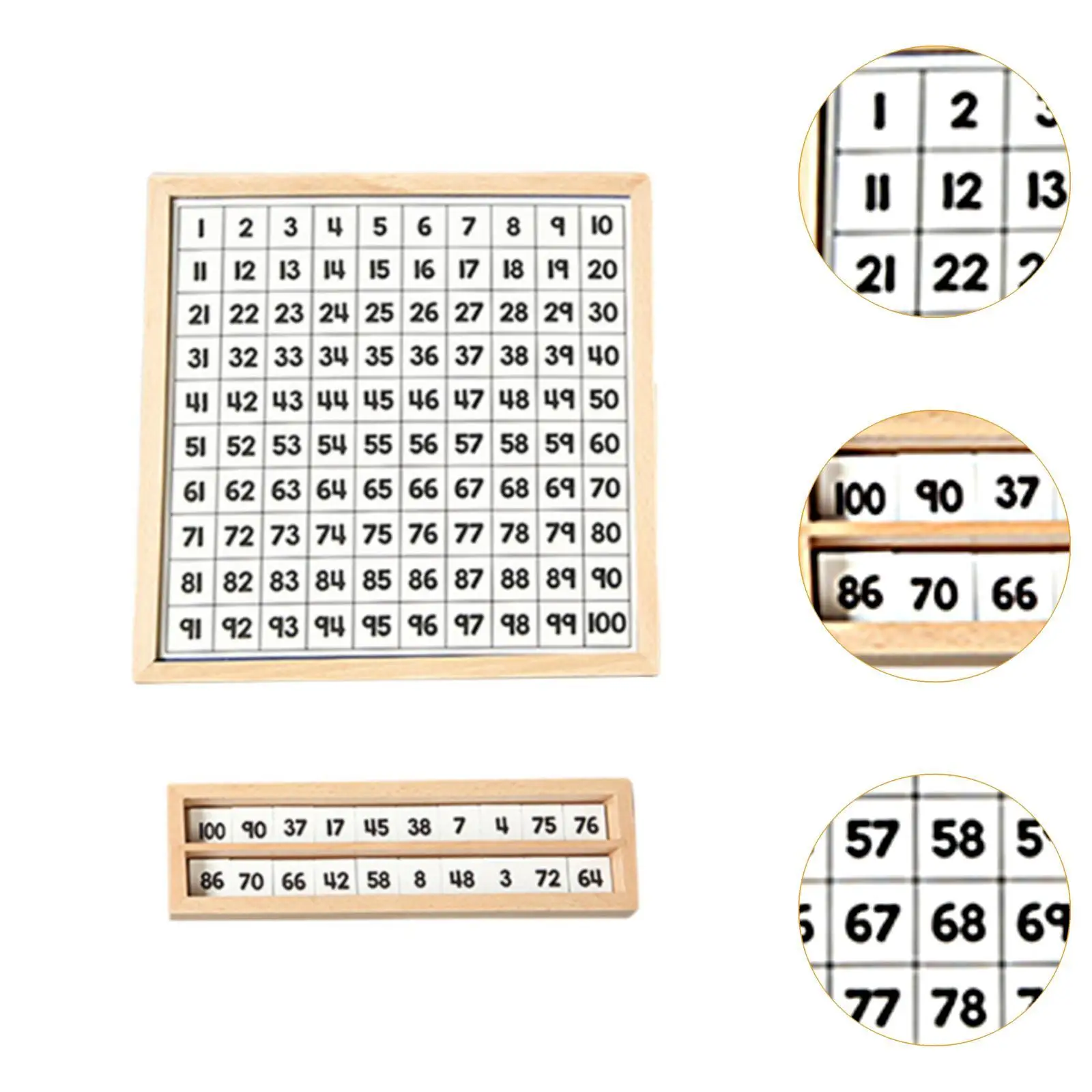 Wooden 1-100 Number Board Maths Games Teaching Tool Montessori Toys Development