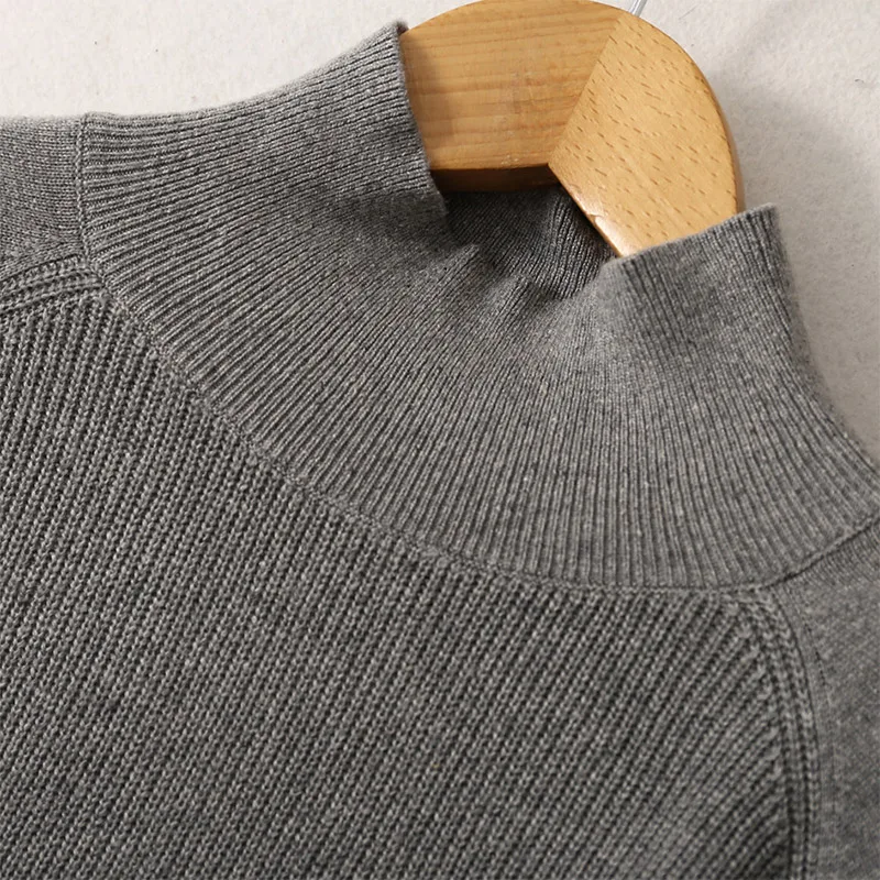 Women 85% Natural Silk 15% Cashmere Mock Neck everyday Long Sleeve Pullover Sweater Top Shirt LY023