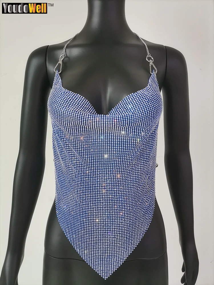 Diamond Material Shiny Rhinestone Vest, Street Fashion, Cool Girl Wearing, Yangtze River Delta Top, New, 2023