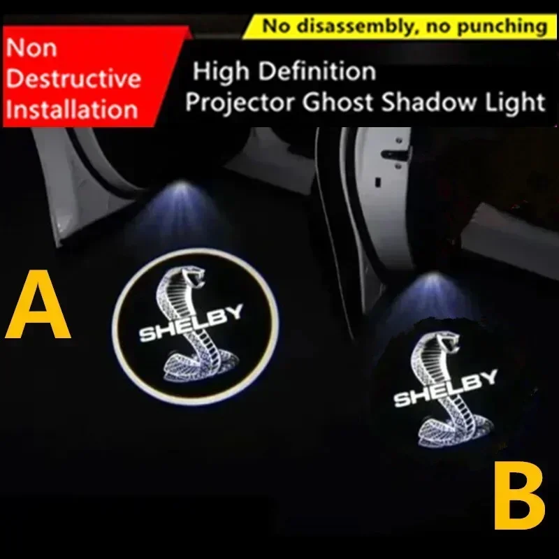 Car Door Welcome Light Wireless LED Laser Projector Car Logo Light For Mustang Explorer Focus Shelby GT350 Kuga Fusion F-150 500