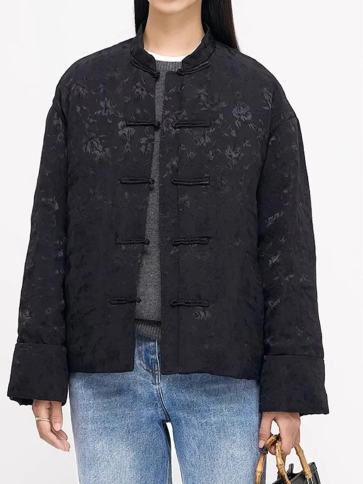 

Women's Zen Artistic Sle Reformed Tang Costume Cotton Jaet Winter New Vintage Embroidered Button Cotton Outerwear