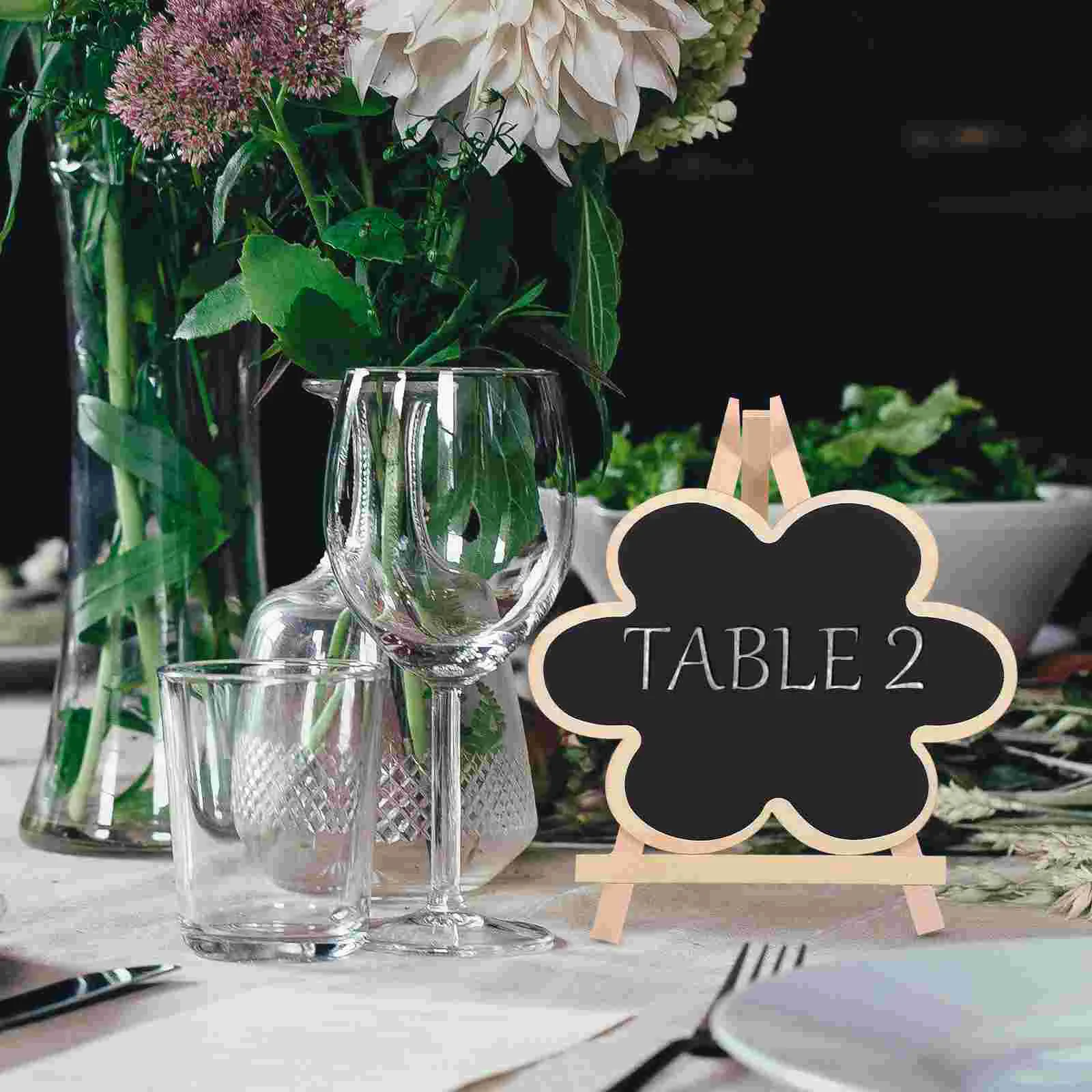 Mini Chalkboard Sign Vertical Wood Tabletop Base Stand Decor Home Gift Photo Prop Writing Notice Display