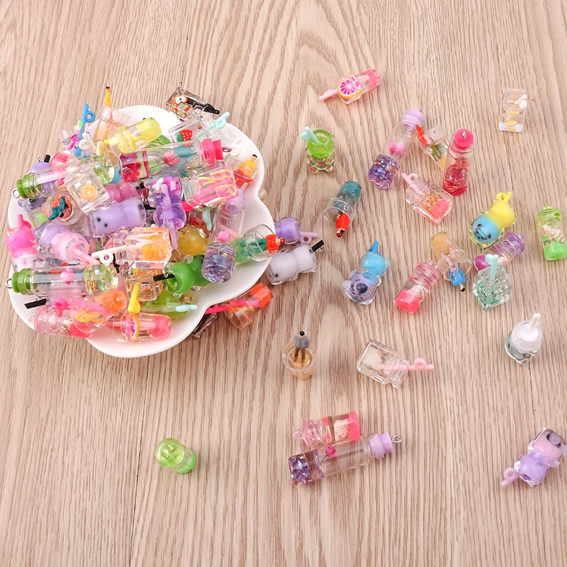 Tusember 10 Stück Glas-Wunschflaschen Bubble-Tea-Anhänger für Ohrringe Armbänder DIY Schlüsselanhänger Anhänger Schmuckherstellung Zubehör – Detail 2