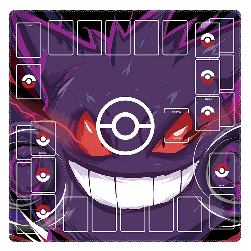 Two Player Card Pad Charizard Gengar Mew Ptcg Diy Rubber Waterproofing Action Toy Figures Anime Game Collection Dueling Disc