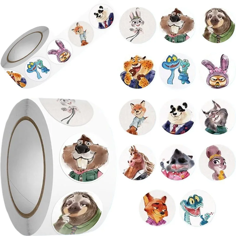 

500pcs Disney Zootopia Cartoon Stickers Wrapping Label Decals Reward Encourage Kid Stickers DIY Scrapbooking Stationery Supplies