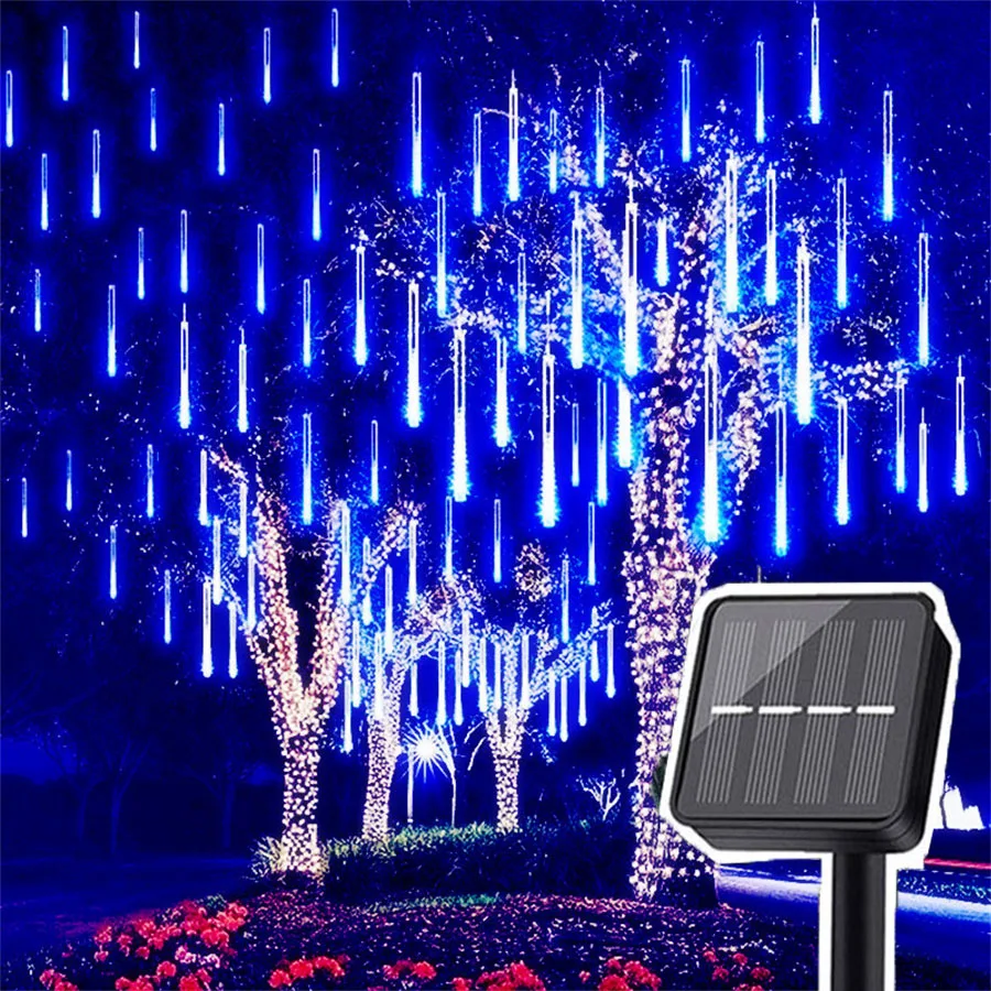 

30/50CM Solar Meteor Shower Light Outdoor Falling Rain String Light Christmas Light Garland For Garden Tree Bushes Party Decor