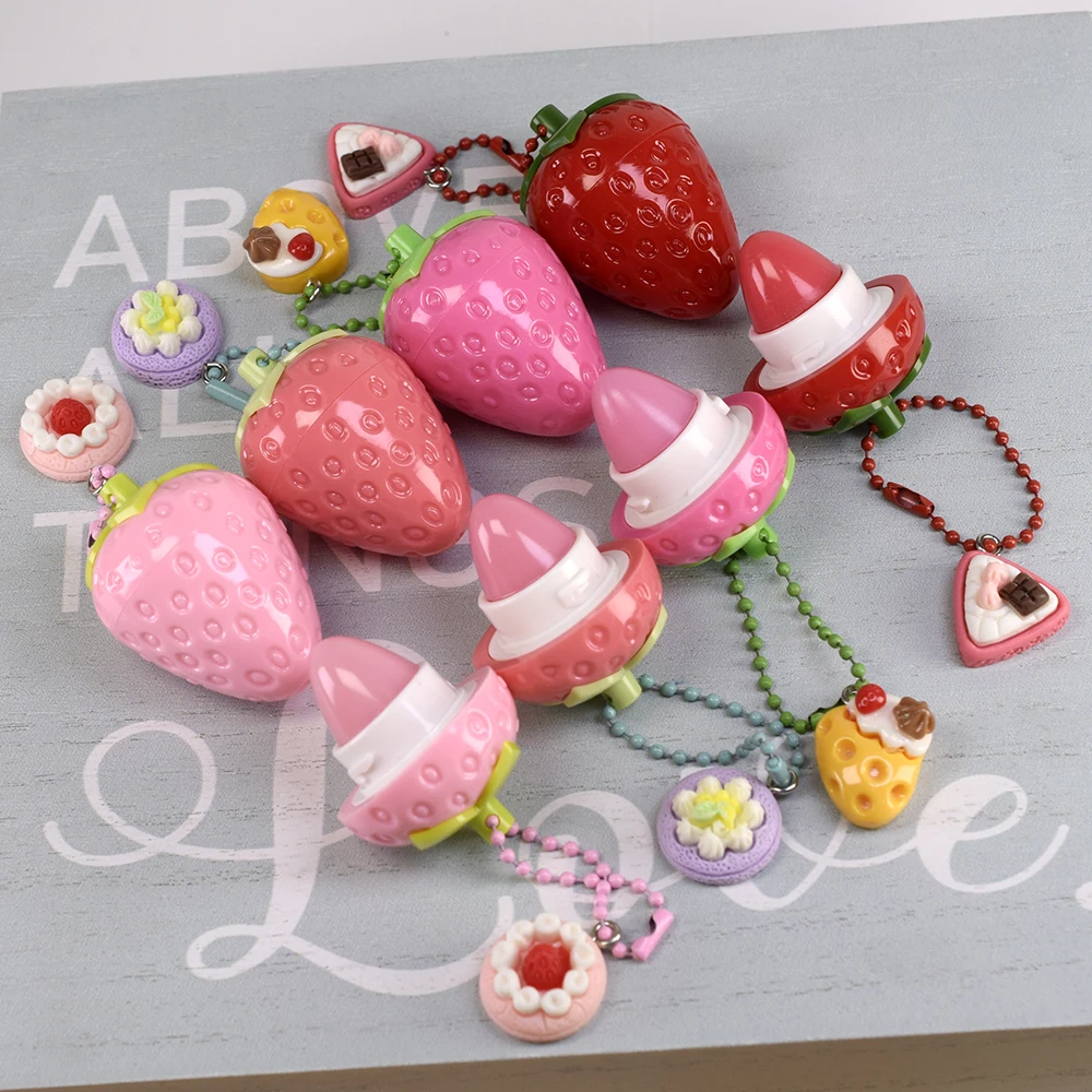Cute Lip Balm Strawberry Wrinkle Repair Moisturizing and Plumping Lasting Hydrating Strawberry Shaped Lip Protector Women Gift