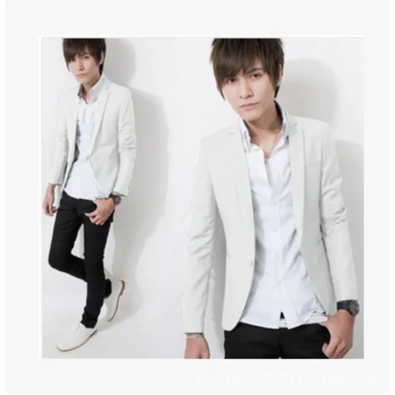 New Men's Korean Style Slim Fit Casual Blazer Fashion Trendy Suit Jacket