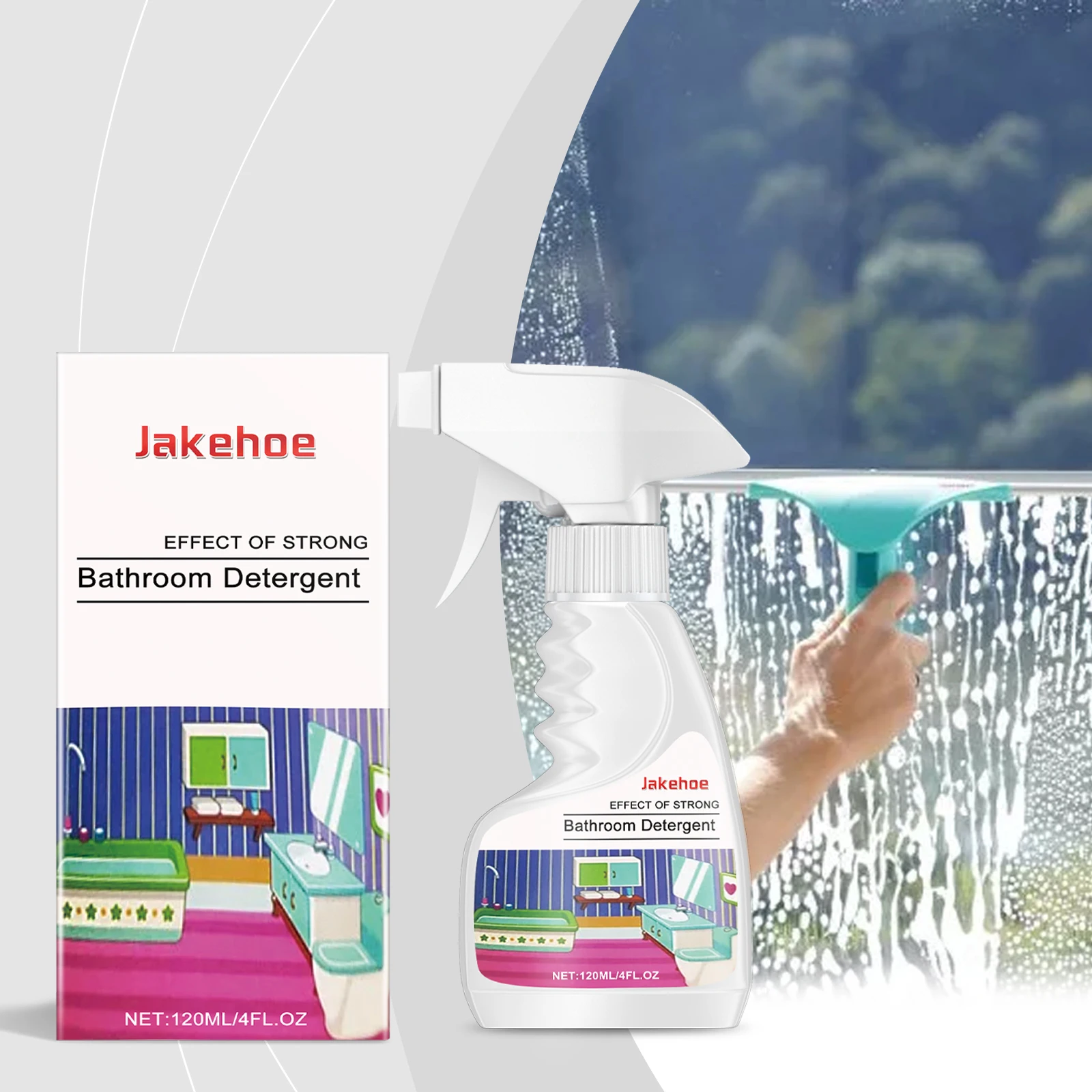 Glass & Tile Cleaner, for Bathroom Glass Door and Bathtub Tile, Helps Lift Stains for Refreshing Surface Look