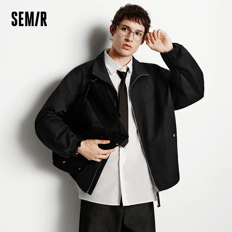 Semir veste hommes coupe ample col montant Style jeune 2025 automne hiver minimaliste mode manteau décontracté
