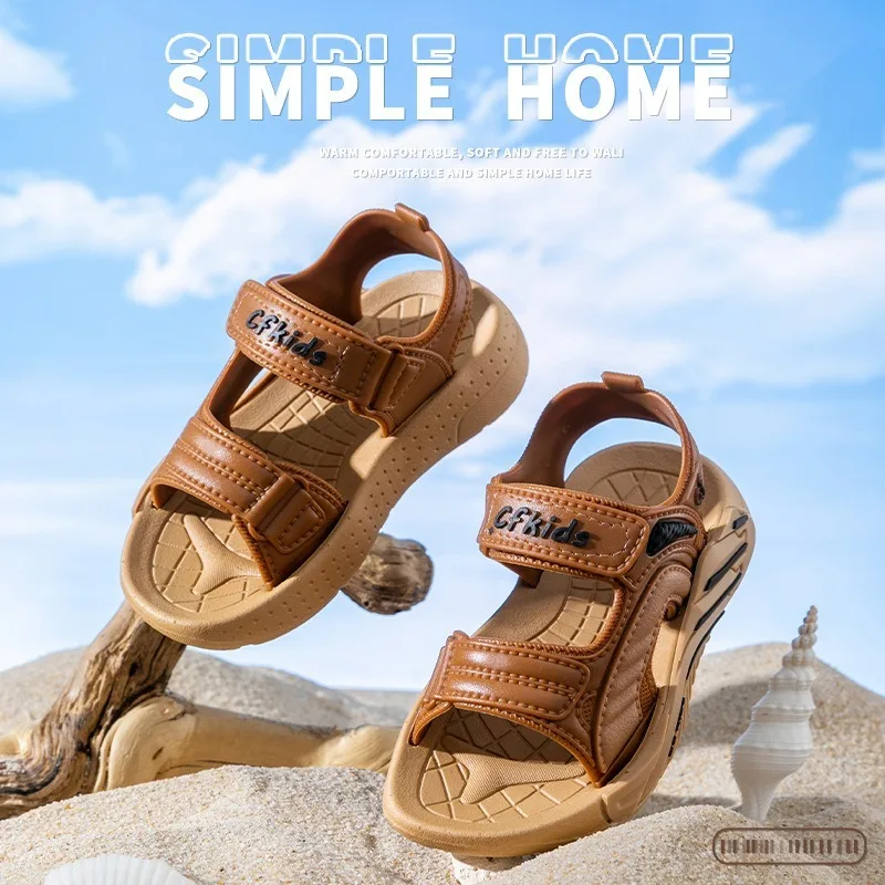 

Summer Kids Sandals Velcro Non-slip Soft-sole Beach Sandals for Boys Girls Toddler Shoes
