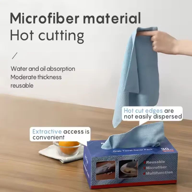 Microfiber Scouring Pad Multifunctional Kitchen Household Cleaning Rag  Removable Boxed Cleaning Cloth For Home Kitchen