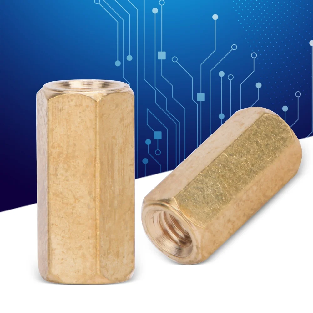 Motherboard Brass Standoff  Coupling Hex Nuts Accessories M3 2-Ways M3x5/6/8/10/12/15/20-50100Pcs M3 x 10
