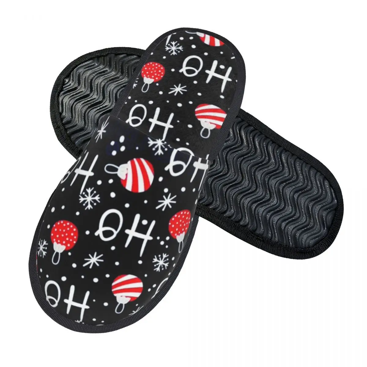 Christmas Santa Claus Xmas Plush Slippers Bedroom Cozy Household Fur Slippers Slides Anti Slip