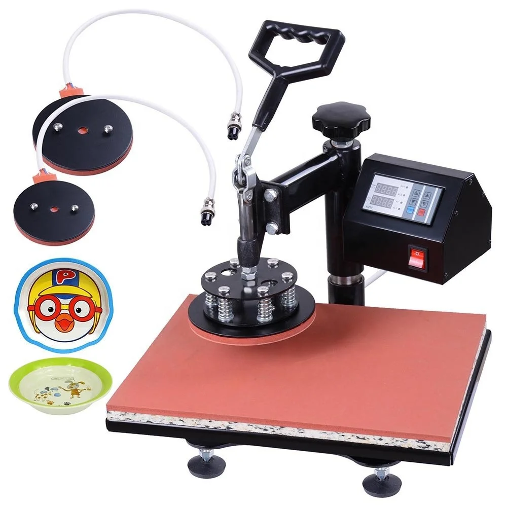 CE Certified 5-in-1 Heat Transfer T-Shirt Mug Board Printing Machine