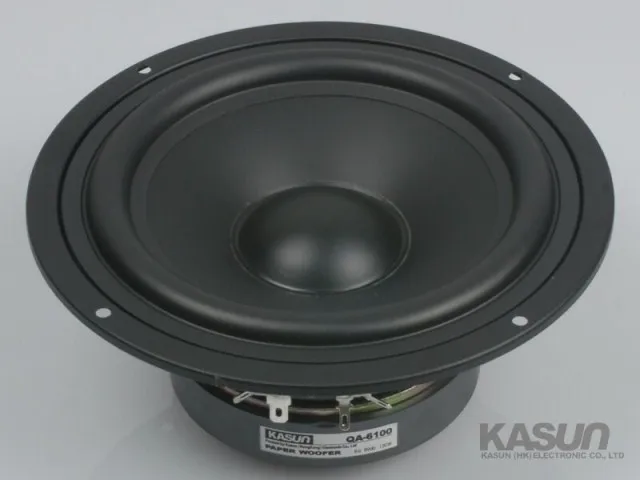 1 Pieces Kasun QA-6100/QS-6210 6.5\'\' Midrange Speaker Driver Unit Black PP Cone 8ohm/130W Speaker Panel D168-178mm