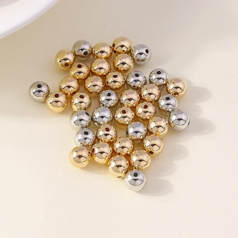 Leslie 10/30/50 Stück 8/12/16 mm runde CCB-Charm-Perlen, lose Spacer-Perlen für DIY-Armbänder, Halsketten und Schmuckzubehör – Detail 6