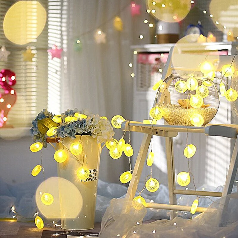 

Net Red Lemon Slice Light String Fruit Shape Light Children's Room Decorative String Light Battery Light