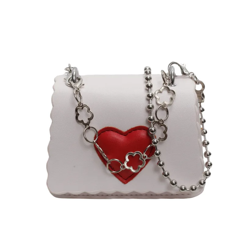 Elegant Black Shoulder Bag 2025 New for Women, Luxury Heart Design Crossbody Purse, Fashionable Mini Bag for All Occasions