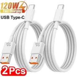 2/1PCS Quick Charging Cable 120W 10A Fast Charger USB A To Type C High-speed Data Transfer Wire Cords for Samsung Huawei Xiaomi