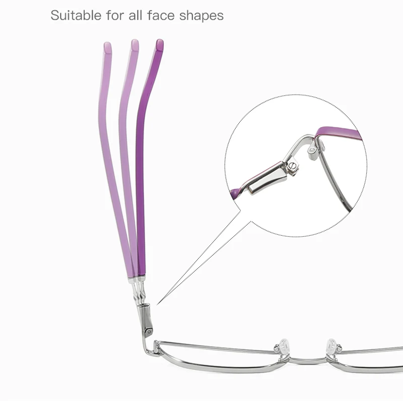 VCKA Anti Blue Light Small Square Myopia Glasses Frame Alloy Women Optics Prescription Discoloration Fashion Eyewear -0.50 TO-10