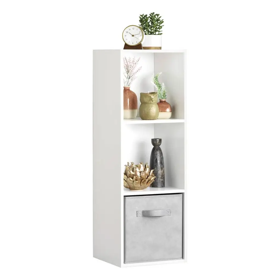 

Органайзер для хранения на 3 кубика, 3-х ярусный штабелируемый деревянный книжный шкаф из МДФ, открытая книжная полка для хранения, шкаф для хранения в гостиной, B