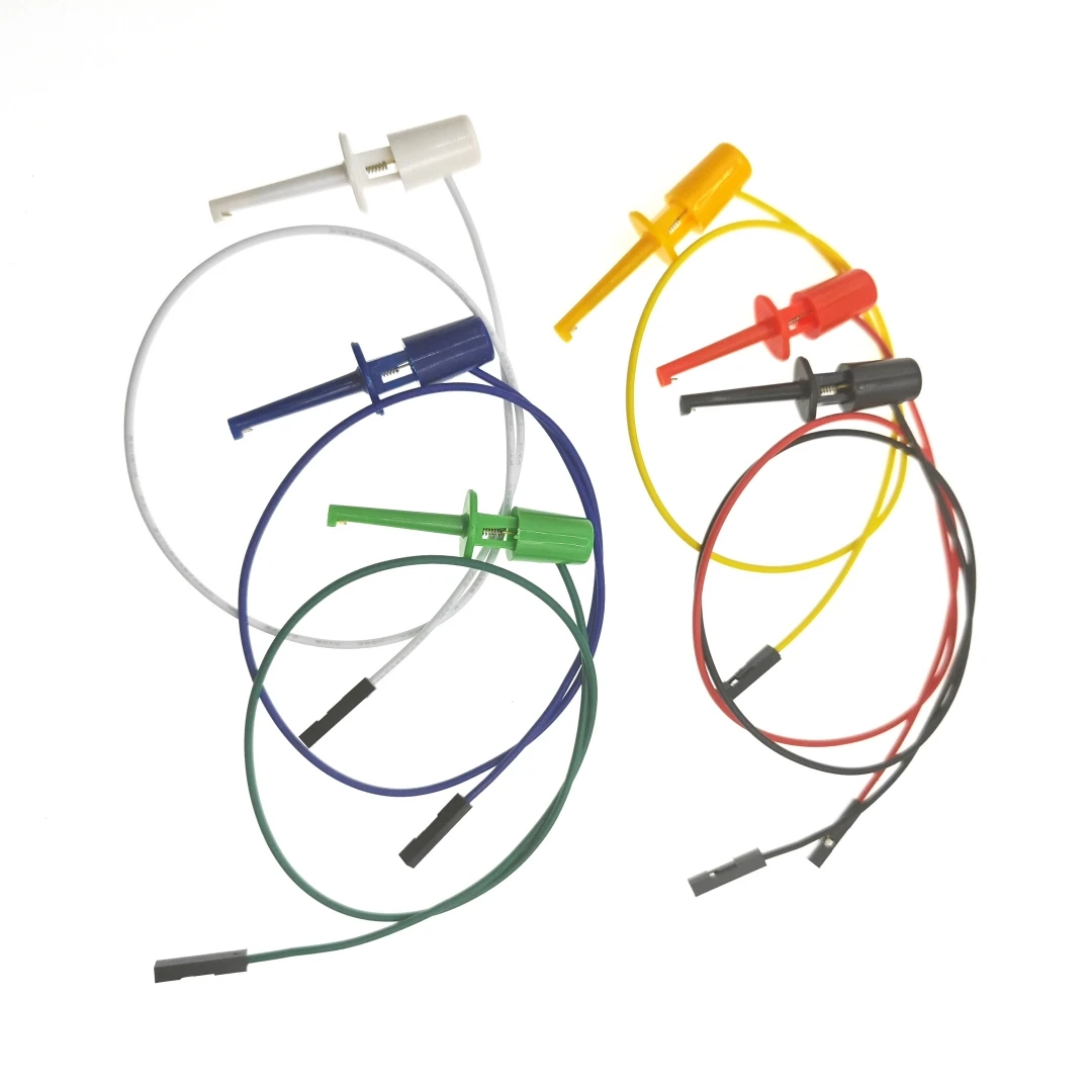 2pcs Color Wire Turn Test Hook Logic Analyzer Test Hook, Round Test Clip Connect Wire Hook 30cm