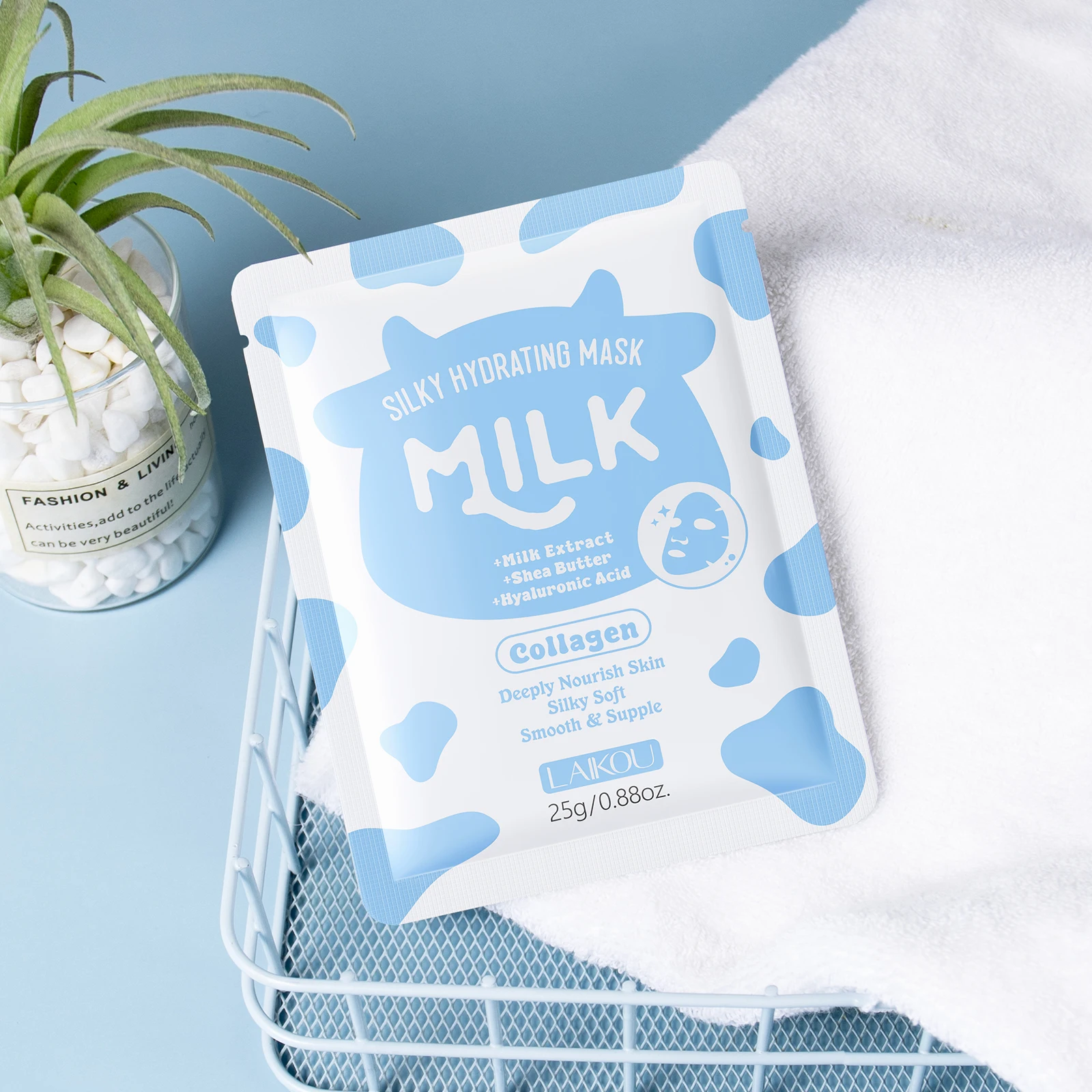 LAIKOU Milk Silky Hydrating Mask 20 Pcs*25g Deep Hydration Soften Skin Smooth Delicate Facial Mask
