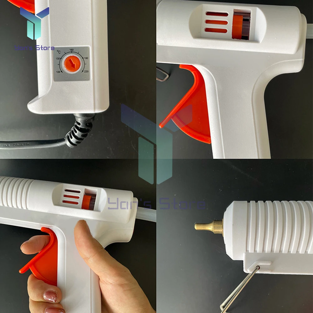 120W EU/US Hot Melt Glue Gun Smart Adjustable Temperature Copper Nozzle Heater Muzzle Diameter 11mm Craft Repair Tool