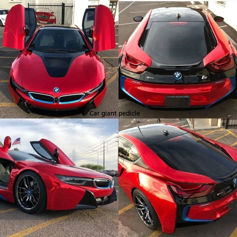 Highest Quality Gloss Chrome Red Vinyl Wrap Film Car Wrap Film Non Degumming Non Fading Quality Warranty 1.52M*17M Roll