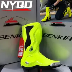 Botas de montar en motocicleta para hombre y mujer, calzado de competición de pista de Rally protectora, anticaída y cálido para las cuatro estaciones